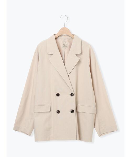 Samansa Mos2（サマンサ モスモス）の「ダブルテーラードジャケット（ノーカラージャケット・レディース・ライトベージュ/ベージュ/グレー・F）」の9枚目の写真