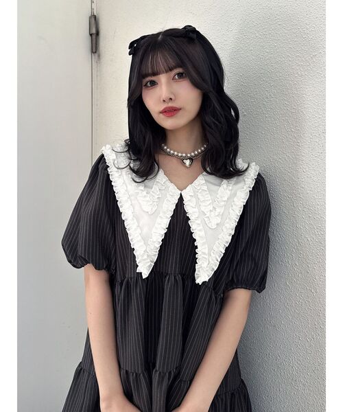 jouetie（ジュエティ）の「ビッグカラーフレアミニワンピース チェック柄（ワンピース・レディース・レッド/ブルー/グレー・MEDIUM）」の8枚目の写真