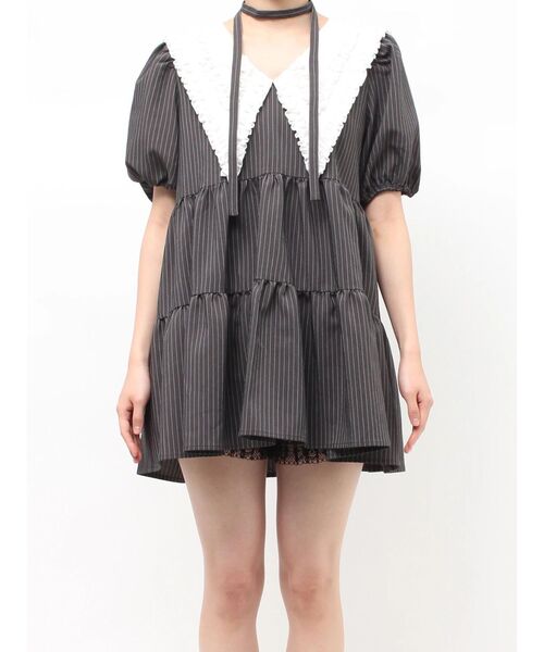 jouetie（ジュエティ）の「ビッグカラーフレアミニワンピース チェック柄（ワンピース・レディース・レッド/ブルー/グレー・MEDIUM）」の9枚目の写真