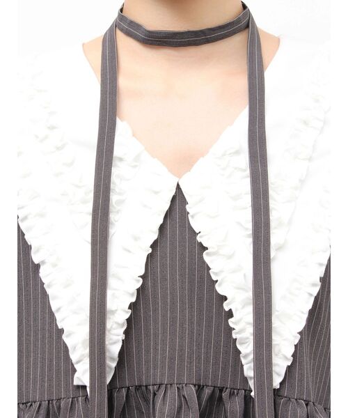 jouetie（ジュエティ）の「ビッグカラーフレアミニワンピース チェック柄（ワンピース・レディース・レッド/ブルー/グレー・MEDIUM）」の12枚目の写真