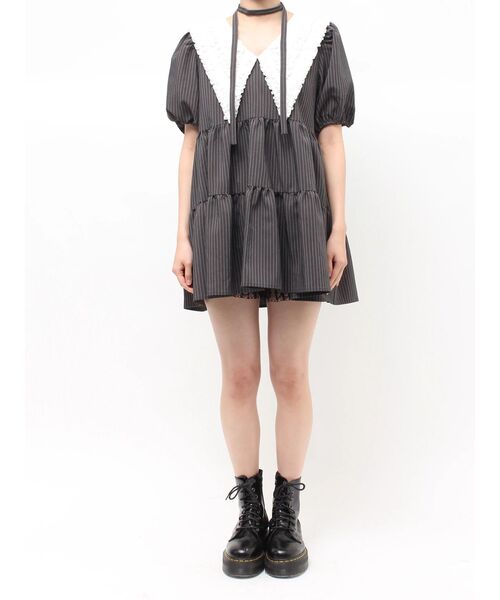 jouetie（ジュエティ）の「ビッグカラーフレアミニワンピース チェック柄（ワンピース・レディース・レッド/ブルー/グレー・MEDIUM）」の16枚目の写真