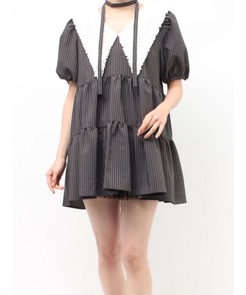 jouetie（ジュエティ）の「ビッグカラーフレアミニワンピース チェック柄（ワンピース・レディース・レッド/ブルー/グレー・MEDIUM）」の22枚目の写真