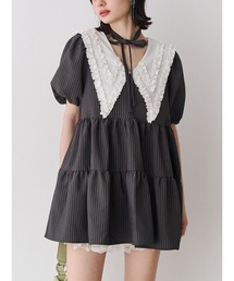 jouetie | ビッグカラーフレアミニワンピース チェック柄(ワンピース)