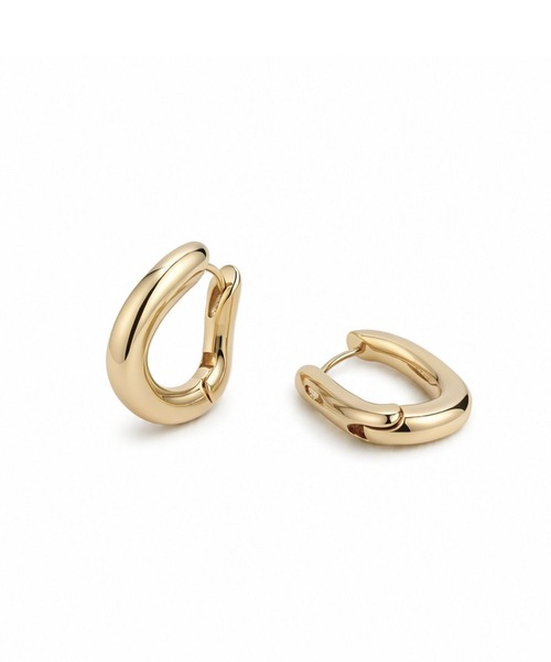 Lyvi(ライビィ)の「Sculpted Flow Hoop Pierce / 金属アレルギー対応(ピアス(両耳用)・レディース・シルバー/ゴールド・FREE)」の9枚目の写真