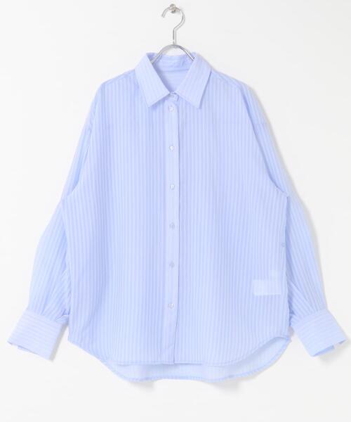 SENSE OF PLACE by URBAN RESEARCH（センスオブプレイスバイアーバンリサーチ）の「『接触冷感/速乾』シアーストライプアレンジシャツ（シャツ/ブラウス・レディース・ライトピンク/ライトブルー/ベージュ・ONE）」の10枚目の写真