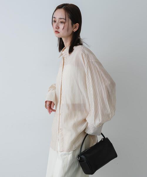 SENSE OF PLACE by URBAN RESEARCH（センスオブプレイスバイアーバンリサーチ）の「『接触冷感/速乾』シアーストライプアレンジシャツ（シャツ/ブラウス・レディース・ライトピンク/ライトブルー/ベージュ・ONE）」の17枚目の写真