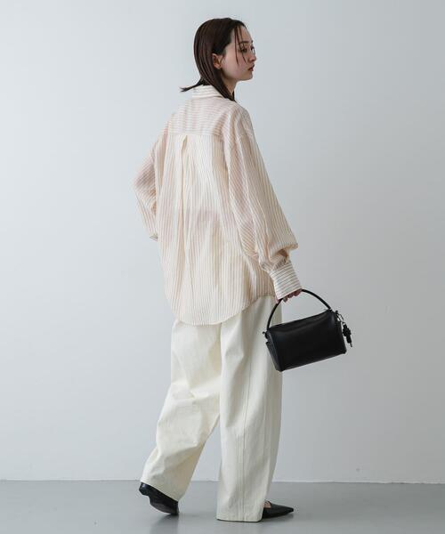 SENSE OF PLACE by URBAN RESEARCH（センスオブプレイスバイアーバンリサーチ）の「『接触冷感/速乾』シアーストライプアレンジシャツ（シャツ/ブラウス・レディース・ライトピンク/ライトブルー/ベージュ・ONE）」の21枚目の写真