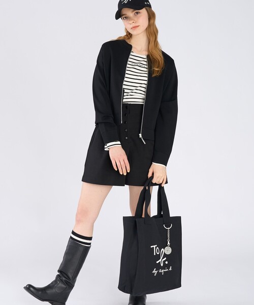To b. by agnes b.（トゥービーバイアニエスベー）の「ボーダー ロゴ 刺繍 長袖 Tシャツ（Tシャツ/カットソー・レディース・ホワイト系その他・38/40）」の7枚目の写真