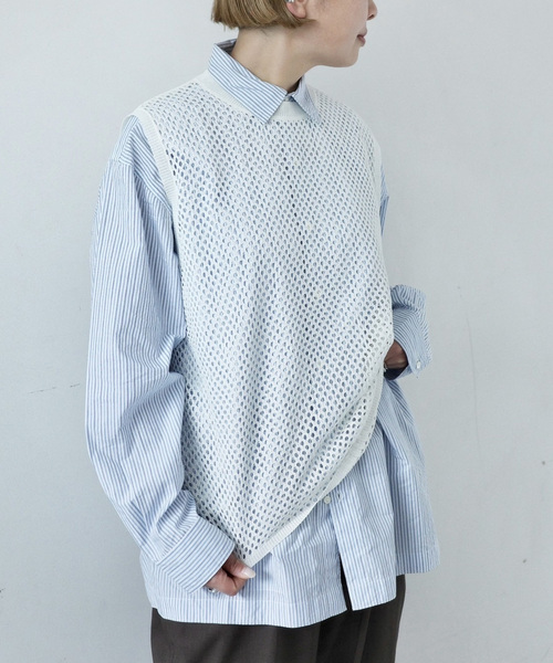 JOURNAL STANDARD LUXE(ジャーナルスタンダード ラックス)の「メッシュアミ ベスト(ベスト・レディース・ホワイト/チャコールグレー/ブラック・FREE)」の2枚目の写真