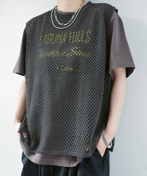 JOURNAL STANDARD LUXE(ジャーナルスタンダード ラックス)の「メッシュアミ ベスト(ベスト・レディース・ホワイト/チャコールグレー/ブラック・FREE)」の1枚目の写真