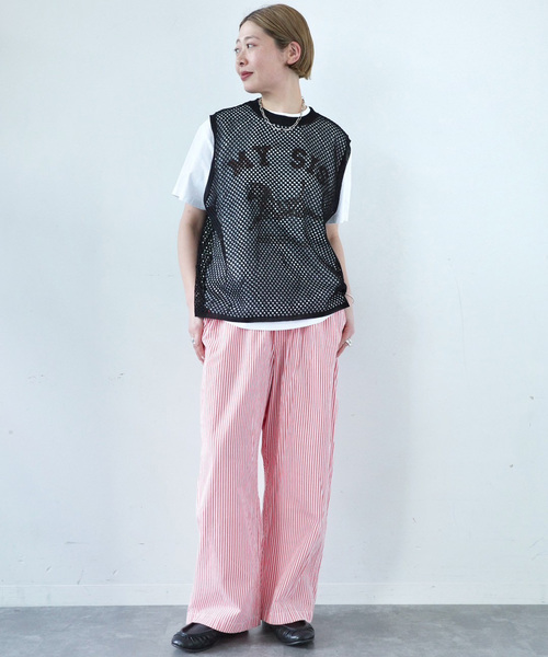 JOURNAL STANDARD LUXE(ジャーナルスタンダード ラックス)の「メッシュアミ ベスト(ベスト・レディース・ホワイト/チャコールグレー/ブラック・FREE)」の4枚目の写真