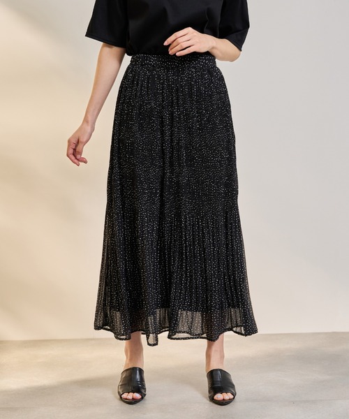 ketty(ケティ)の「ランダムドットマジョリカプリーツスカート≪手洗い可能≫(スカート・レディース・ブラック系その他/ホワイト系その他・M)」の2枚目の写真