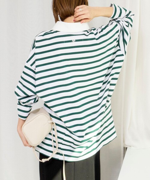 Rie Miller(リエミラー)の「ウォッシャブルBIGシルエットラガーシャツ(Tシャツ/カットソー・レディース・グリーン系その他3/ブラック系その他3/ホワイト系その他4・38)」の3枚目の写真