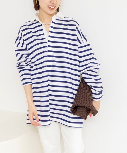 Rie Miller(リエミラー)の「ウォッシャブルBIGシルエットラガーシャツ(Tシャツ/カットソー・レディース・グリーン系その他3/ブラック系その他3/ホワイト系その他4・38)」の21枚目の写真