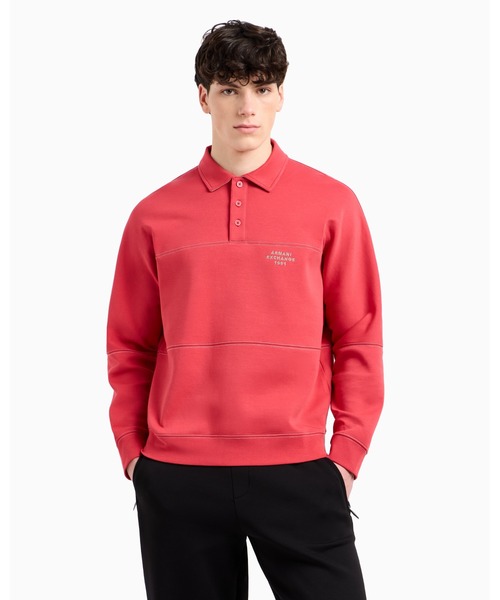 ARMANI EXCHANGE(アルマーニエクスチェンジ)の「【A|X アルマーニ エクスチェンジ】AXロゴ 長袖ポロシャツ(ポロシャツ・メンズ・ダークネイビー/レッド・MEDIUM/X-SMALL/X-LARGE/XX-LARGE/SMALL/LARGE)」の2枚目の写真
