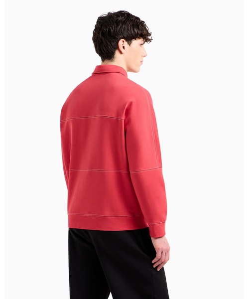 ARMANI EXCHANGE(アルマーニエクスチェンジ)の「【A|X アルマーニ エクスチェンジ】AXロゴ 長袖ポロシャツ(ポロシャツ・メンズ・ダークネイビー/レッド・MEDIUM/X-SMALL/X-LARGE/XX-LARGE/SMALL/LARGE)」の3枚目の写真