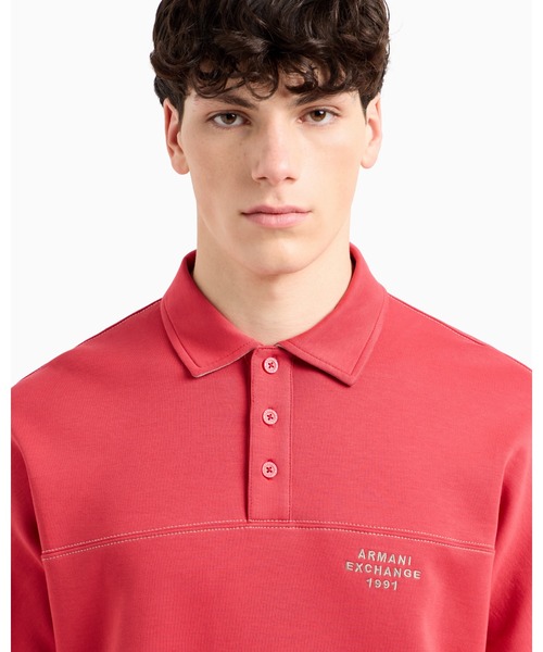 ARMANI EXCHANGE(アルマーニエクスチェンジ)の「【A|X アルマーニ エクスチェンジ】AXロゴ 長袖ポロシャツ(ポロシャツ・メンズ・ダークネイビー/レッド・MEDIUM/X-SMALL/X-LARGE/XX-LARGE/SMALL/LARGE)」の4枚目の写真