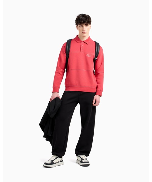 ARMANI EXCHANGE(アルマーニエクスチェンジ)の「【A|X アルマーニ エクスチェンジ】AXロゴ 長袖ポロシャツ(ポロシャツ・メンズ・ダークネイビー/レッド・MEDIUM/X-SMALL/X-LARGE/XX-LARGE/SMALL/LARGE)」の5枚目の写真