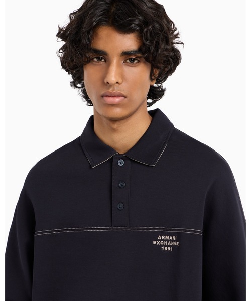 ARMANI EXCHANGE(アルマーニエクスチェンジ)の「【A|X アルマーニ エクスチェンジ】AXロゴ 長袖ポロシャツ(ポロシャツ・メンズ・ダークネイビー/レッド・MEDIUM/X-SMALL/X-LARGE/XX-LARGE/SMALL/LARGE)」の8枚目の写真