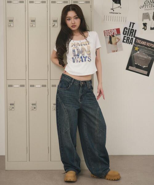 dispark（ディスパーク）の「DISPARK/【26年春夏新作】スタッズネックロゴクロップドT（Tシャツ/カットソー・レディース・ブラック/ホワイト・FREE）」の9枚目の写真