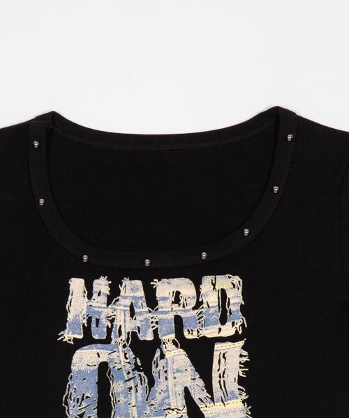 dispark（ディスパーク）の「DISPARK/【26年春夏新作】スタッズネックロゴクロップドT（Tシャツ/カットソー・レディース・ブラック/ホワイト・FREE）」の17枚目の写真