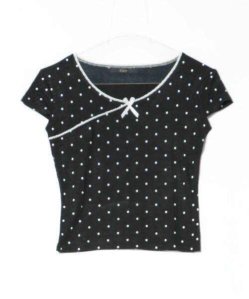 Ritzy(リッツィー)の「ドット柄リボン付き トップス(Tシャツ/カットソー・レディース・ブラック・M)」の10枚目の写真