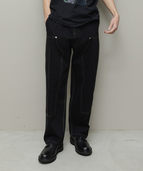 BAL（バル）の「DENIM FAUX STITCH CARPENTER PANT（デニムパンツ・メンズ・ブラック/インディゴブルー・3/2/1）」の5枚目の写真