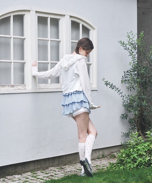 Lovilyn(ラヴィリン)の「UVカットフリルパーカー(パーカー・レディース・ブラック/ホワイト/ホワイト系その他・FREE)」の22枚目の写真