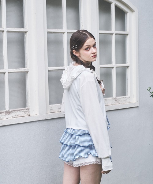 Lovilyn(ラヴィリン)の「UVカットフリルパーカー(パーカー・レディース・ブラック/ホワイト/ホワイト系その他・FREE)」の14枚目の写真