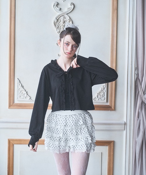 Lovilyn(ラヴィリン)の「UVカットフリルパーカー(パーカー・レディース・ブラック/ホワイト/ホワイト系その他・FREE)」の8枚目の写真