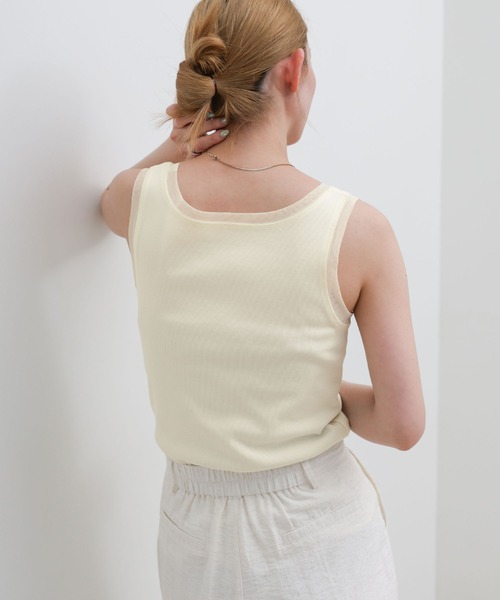 select MOCA(セレクトモカ)の「リブチュールドッキングタンクトップ(タンクトップ・レディース・ネイビー/チャコールグレー/アイボリー・FREE)」の19枚目の写真