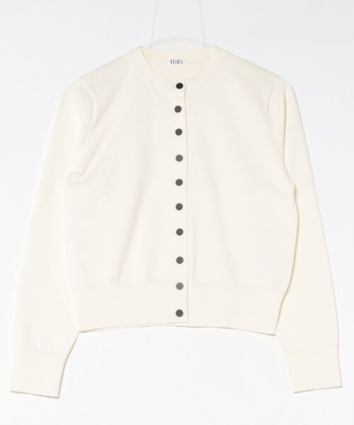 Tiara(ティアラ)の「アクセントボタンカーディガン(カーディガン/ボレロ・レディース・ブラック/ホワイト・FREE)」の1枚目の写真