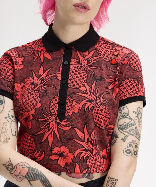 セール】Amy Winehouse Printed Polo Shirt／エイミー・ワインハウス