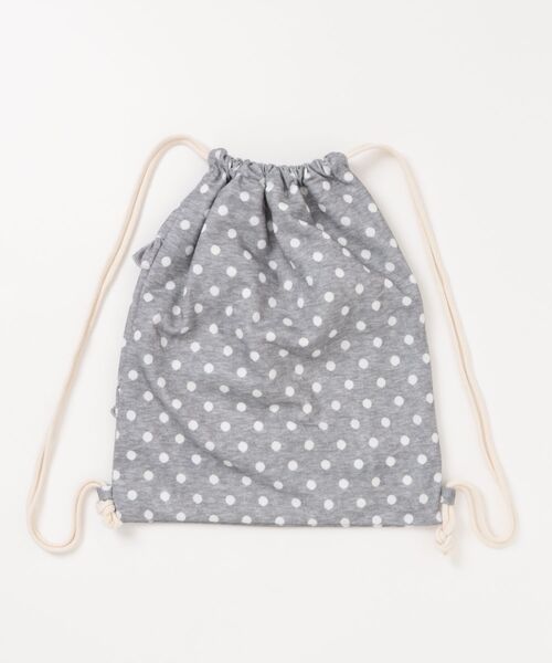 VIBGYOR Women(ヴィブジョー ウィメン)の「【urge select】ドット柄×フリル ナップサック【A4サイズ収納可能】(バックパック/リュック・レディース・ブラック/グレー・FREE)」の3枚目の写真