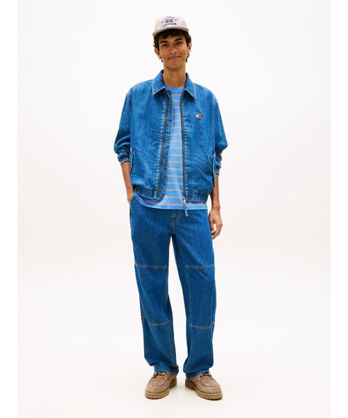 tommy jeans(トミー ジーンズ)の「シャンブレーハリントンジャケット(テーラードジャケット・メンズ・インディゴブルー・X-LARGE/MEDIUM/SMALL/LARGE)」の2枚目の写真