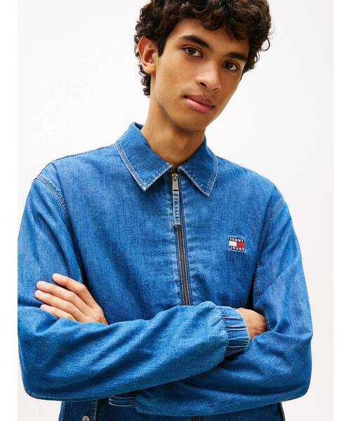 tommy jeans(トミー ジーンズ)の「シャンブレーハリントンジャケット(テーラードジャケット・メンズ・インディゴブルー・X-LARGE/MEDIUM/SMALL/LARGE)」の3枚目の写真