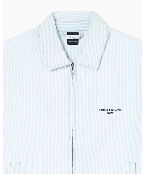 ARMANI EXCHANGE（アルマーニエクスチェンジ）の「【A|X アルマーニ エクスチェンジ】ライトブルー ストライプデニムブルゾン（デニムジャケット・メンズ・ライトブルー・X-LARGE/SMALL/MEDIUM/LARGE）」の3枚目の写真