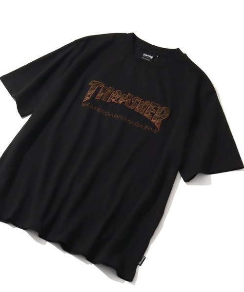 THRASHER(スラッシャー)の「【THRASHER/スラッシャー】アソート柄 アップリケ刺繍 半袖Tシャツ(Tシャツ/カットソー・メンズ・ブラック系その他/ピンク/ブラック系その他2/アッシュグレー・L/M/XL)」の2枚目の写真