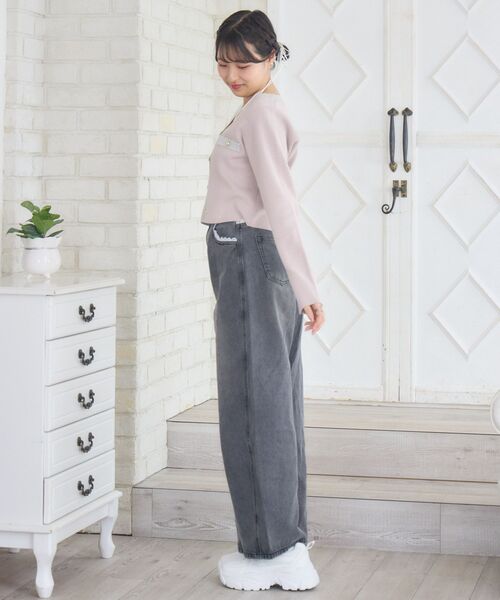 ems excite（エムズエキサイト）の「ウエストレースデニムPT（デニムパンツ・レディース・インディゴブルー/ブラック/ライトブルー・MEDIUM/SMALL）」の5枚目の写真