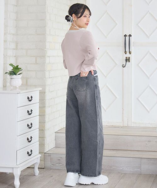 ems excite（エムズエキサイト）の「ウエストレースデニムPT（デニムパンツ・レディース・インディゴブルー/ブラック/ライトブルー・MEDIUM/SMALL）」の6枚目の写真