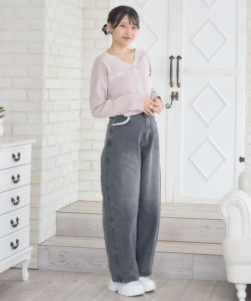 ems excite（エムズエキサイト）の「ウエストレースデニムPT（デニムパンツ・レディース・インディゴブルー/ブラック/ライトブルー・MEDIUM/SMALL）」の7枚目の写真