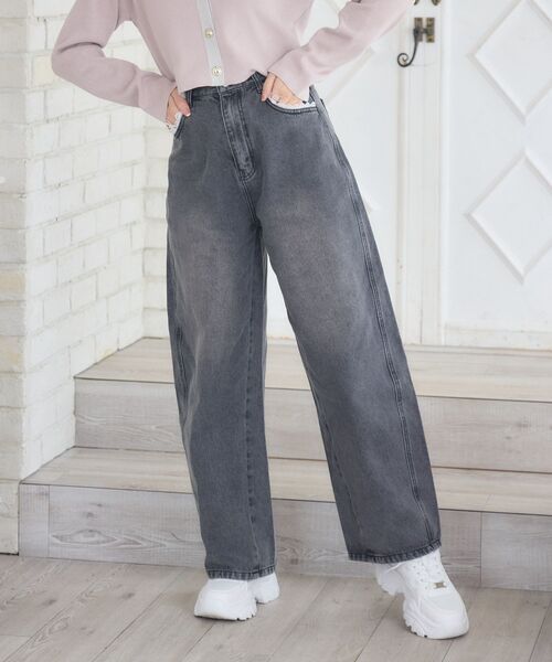 ems excite（エムズエキサイト）の「ウエストレースデニムPT（デニムパンツ・レディース・インディゴブルー/ブラック/ライトブルー・MEDIUM/SMALL）」の8枚目の写真