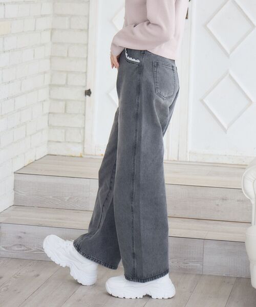 ems excite（エムズエキサイト）の「ウエストレースデニムPT（デニムパンツ・レディース・インディゴブルー/ブラック/ライトブルー・MEDIUM/SMALL）」の9枚目の写真