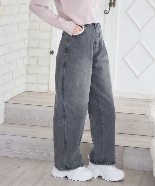 ems excite（エムズエキサイト）の「ウエストレースデニムPT（デニムパンツ・レディース・インディゴブルー/ブラック/ライトブルー・MEDIUM/SMALL）」の11枚目の写真