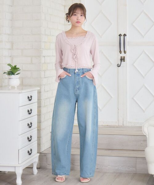 ems excite（エムズエキサイト）の「ウエストレースデニムPT（デニムパンツ・レディース・インディゴブルー/ブラック/ライトブルー・MEDIUM/SMALL）」の13枚目の写真