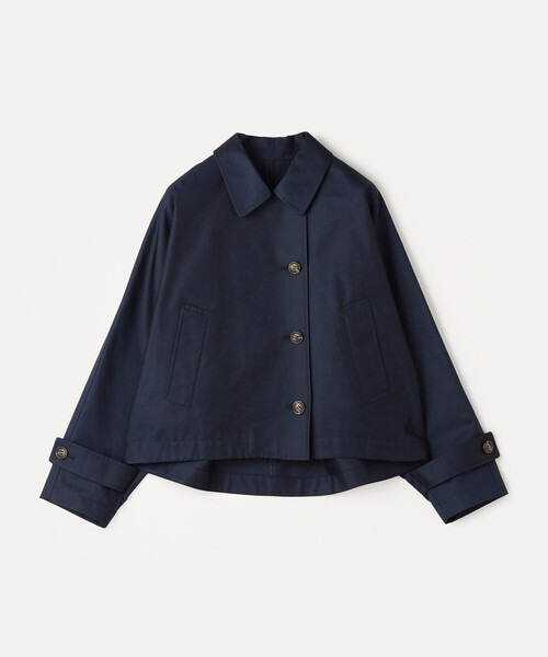 COMME CA Wardrobe（コムサワードローブ）の「綿ポリエステルギャバ ショートトレンチコート（ブルゾン・レディース・カーキ/ネイビー・FREE）」の14枚目の写真