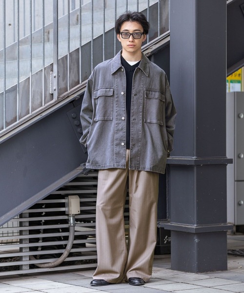 RAGEBLUE（レイジブルー）の「Over Military Fatigue Jacket/ファティーグジャケット（ミリタリージャケット・メンズ・カーキ/グレー・LARGE/MEDIUM）」の3枚目の写真