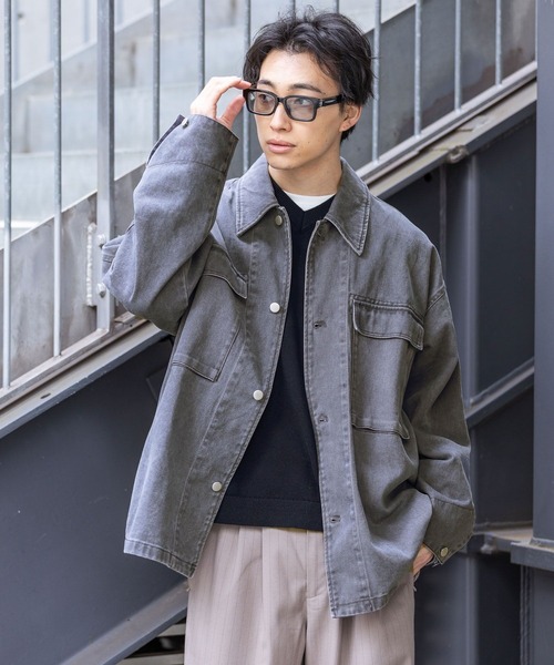 RAGEBLUE（レイジブルー）の「Over Military Fatigue Jacket/ファティーグジャケット（ミリタリージャケット・メンズ・カーキ/グレー・LARGE/MEDIUM）」の8枚目の写真