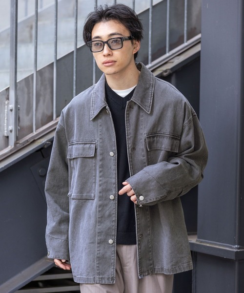 RAGEBLUE（レイジブルー）の「Over Military Fatigue Jacket/ファティーグジャケット（ミリタリージャケット・メンズ・カーキ/グレー・LARGE/MEDIUM）」の9枚目の写真