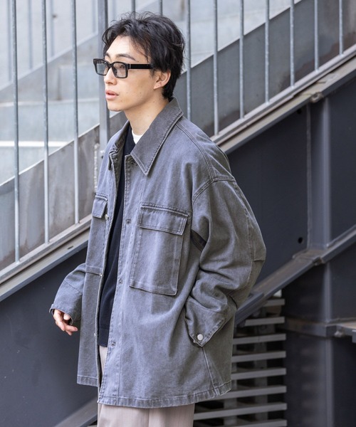 RAGEBLUE（レイジブルー）の「Over Military Fatigue Jacket/ファティーグジャケット（ミリタリージャケット・メンズ・カーキ/グレー・LARGE/MEDIUM）」の10枚目の写真